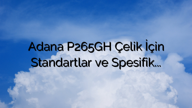 Adana P265GH Çelik İçin Standartlar ve Spesifikasyonlarda Gezinme