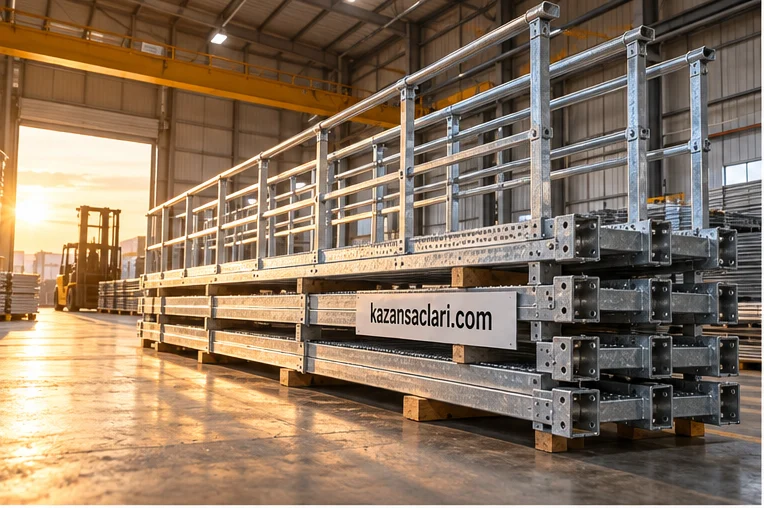 Galvaniz kedi yolu ve korkuluk elemanları, kazansaclari.com etiketiyle